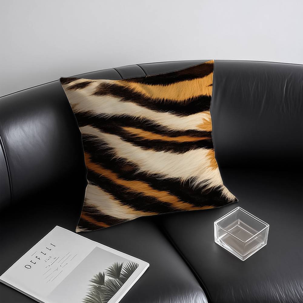 Leopard Print Pillow Case Anti-dustmite Invisible Zipper Sofa Bed