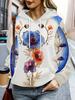 3D retro floral tie dye printed pullover women's autumn and winter long sleeve hooded warm hoodie S-3XL big size fashion pullove