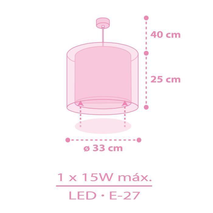 Suspension pour enfants - DALBER - Licornes - Rose - PVC - LED - 1 ampoule(s)