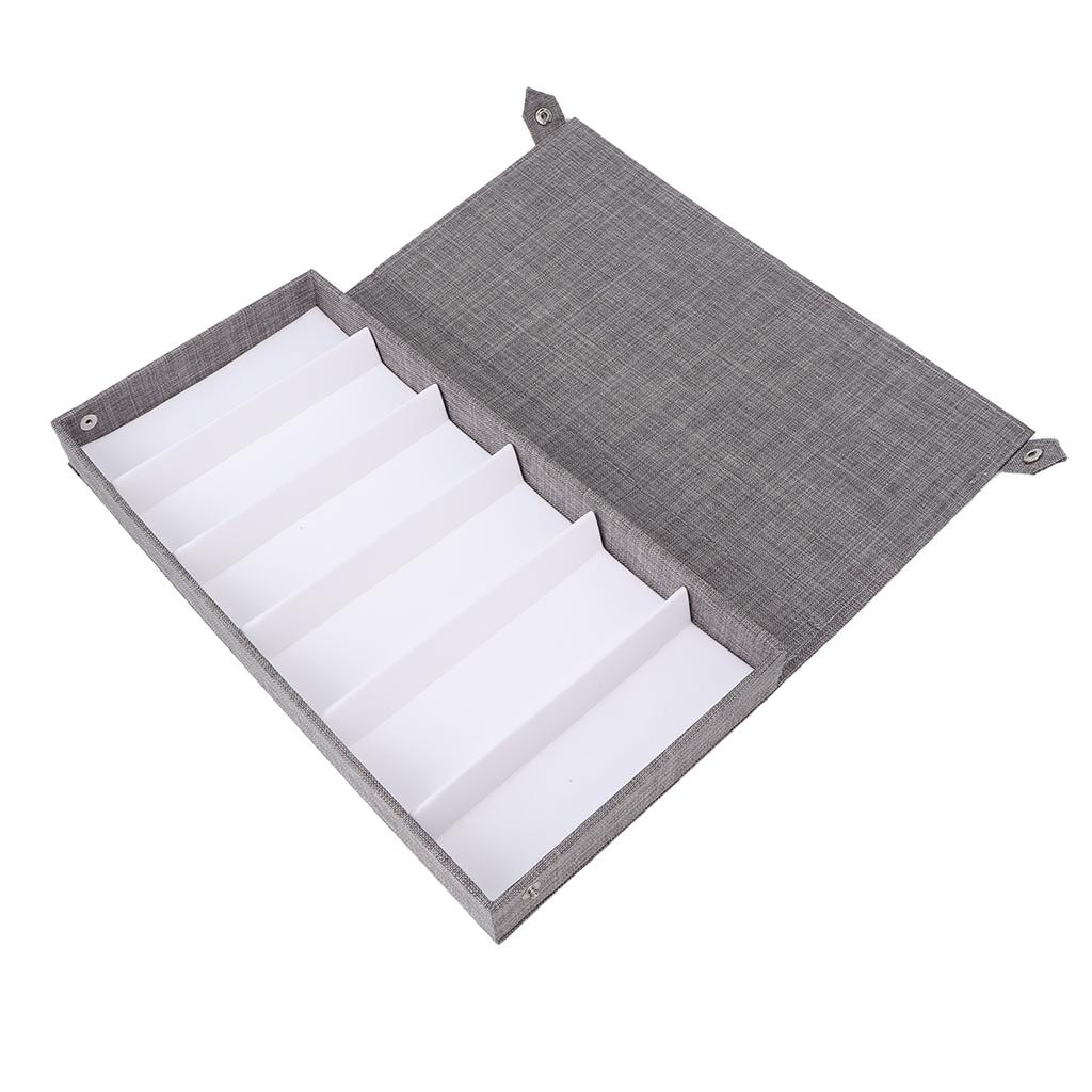 6 Grids Sunglasses Storage Case Flocking Cloth Button Closure Prevent Scratches Glasses Display BoxGrey
