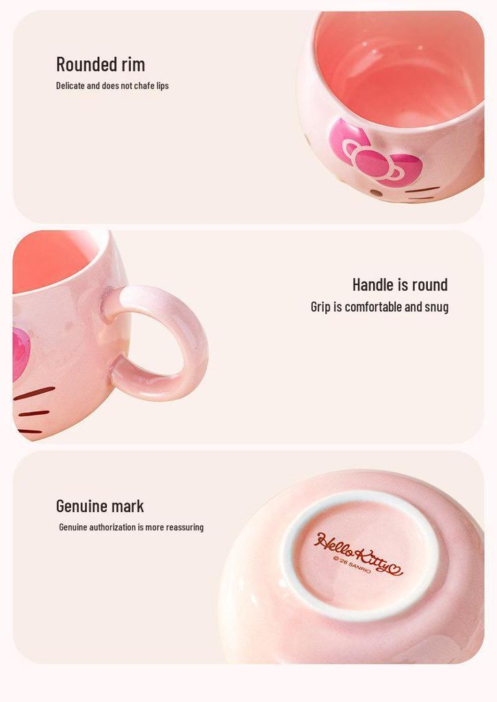 Sanrio Hello Kitty Ceramic Mug - Cute 500ml Breakfast Milk Cup