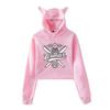 Icrimax Print Hoodie Women Long Sleeve Cropped Sweatshirts Female Casual Streetwear Crop Tops