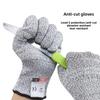 HPPE Anti-cut Gloves Anti-cut Food Grade Slaughter Kitchen Gloves Fishing Woodworking Garden Anti-tie and Stab-proof Gloves
