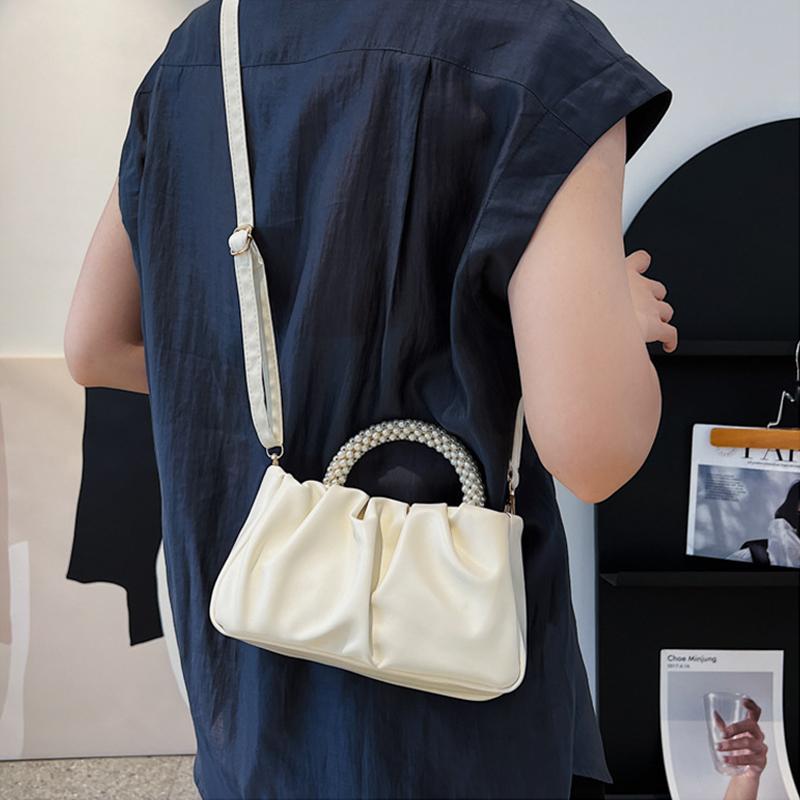 Fashi Pearl Handle Women Dinner Clutch Purse Handbags Luxury Design Ladies Square Shoulder Bags Female Small Messenger Bag