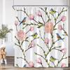 Colorful Bird Shower Curtain Green Leaves Birds On Tree Branch Bathroom Decorative Polyester Fabric Bath Curtains Set With Hooks