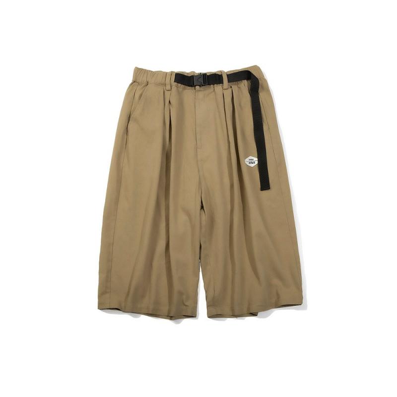 2026 Summer Shorts Fashion Retro Solid Color Casual Straight Leg Bag Medium Size Trousers Loose Wide Leg Shorts Men Plus Size