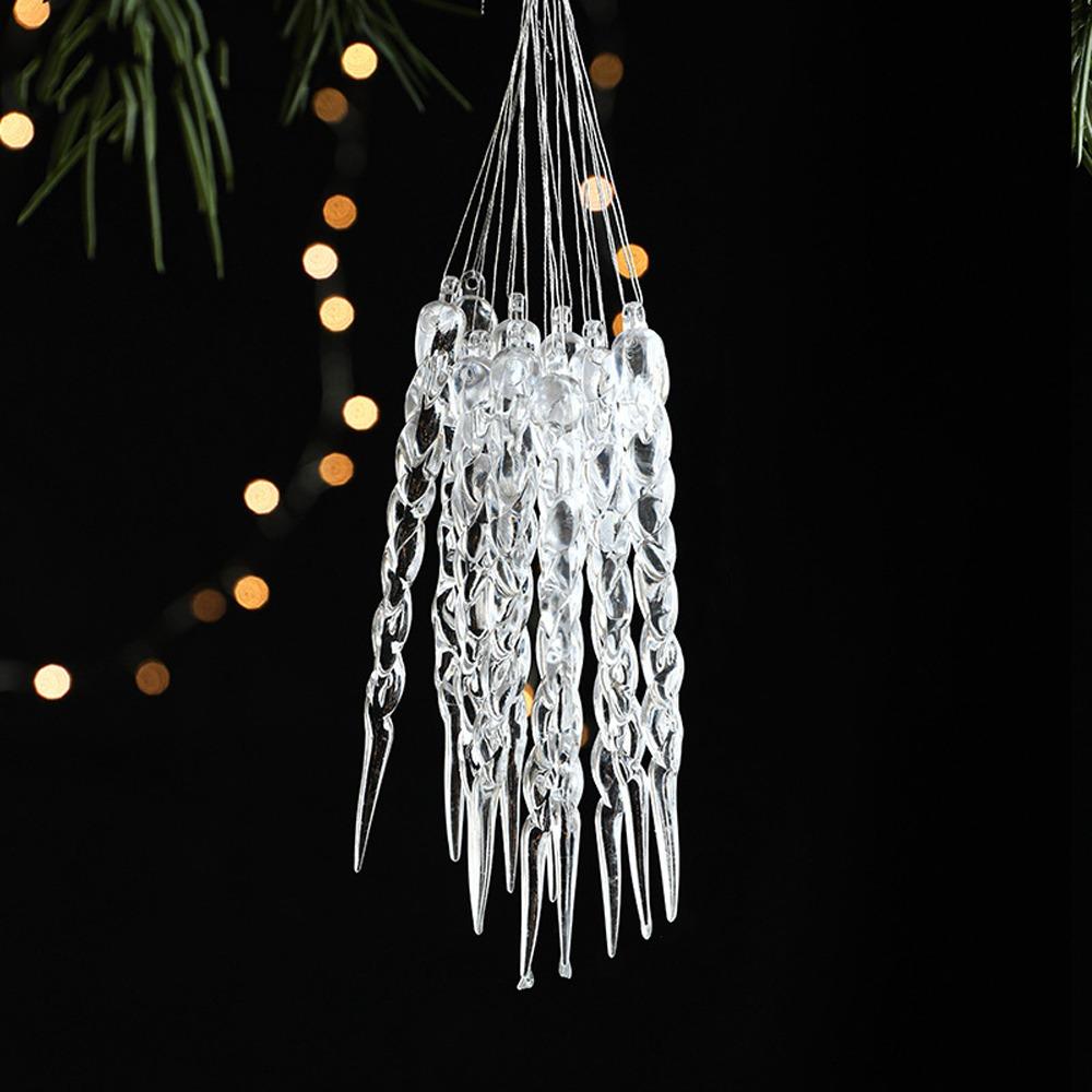 DIY Transparent Icicle Ornaments Acrylic Xmas Tree Ornaments  Merry Christmas Decor