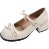 Argent talons hauts épais bouche légère chaussures simples femmes nouveau printemps et été jupe JK Mary Jane chaussure tempérament