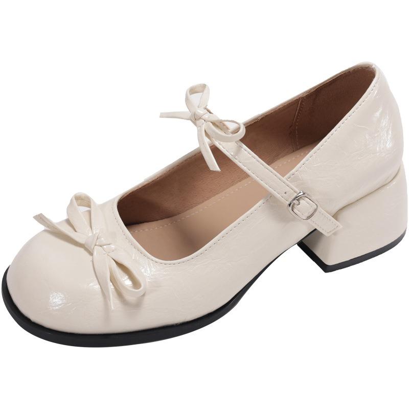 Argent talons hauts épais bouche légère chaussures simples femmes nouveau printemps et été jupe JK Mary Jane chaussure tempérament