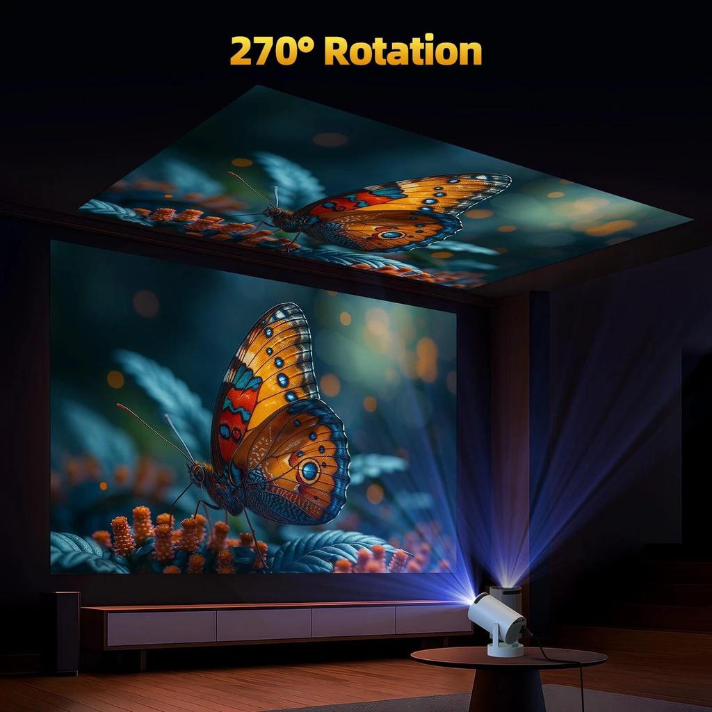 HY300 Ultra-Portable Android Projector H713: High-Definition Home & Outdoor Use