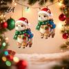 Reusable Christmas Party Favors Cute Animal Ornament, 2D Flat Sheep Dog Double-Sided Tree Hanging Supplies Acrylic Xmas Decoration for Lovers Holiday