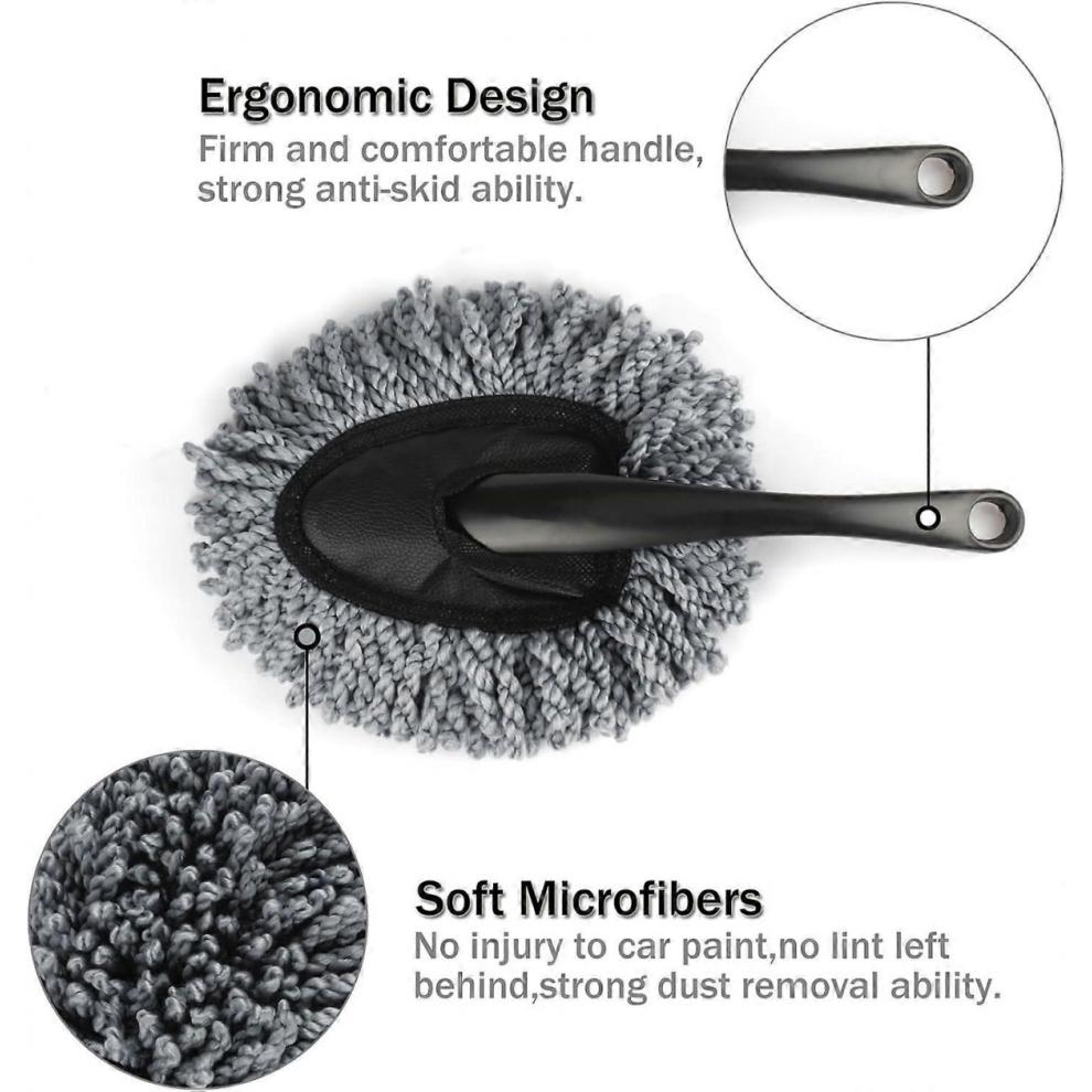2-Pack Mini Microfiber Car Dashboard Dusting Brush, Multipurpose Car Cleaning Brush, Car Interior Exterior Accessories, Car Cleaning and Washing Tool