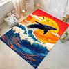 Whale Jumping in Sunset Ocean Art Non-slip rug suitable for living room and bedroom sofas