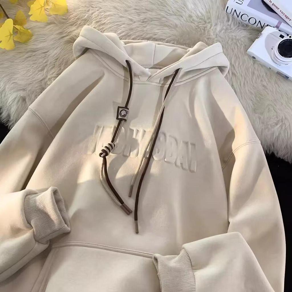 Men's Casual Retro Steel Stamp Hooded Sweatshirt, Versatile, Youthful, Trendy, Loose-Fit, Sporty American Jacket