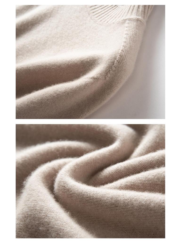 Men's High Neck Thickened Cashmere Sweater: Loose Fit, Plus Size, Warm Knit Base Layer for Autumn/Winter.