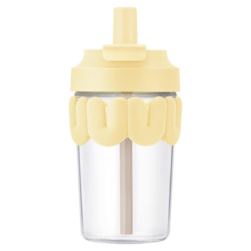 Lock&Lock Heat-Resistant Glass Drinking Cup with Straw
