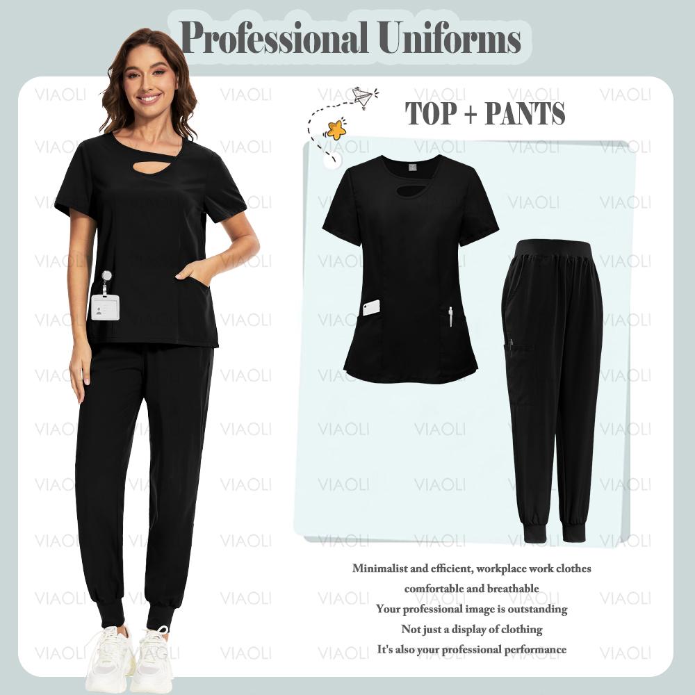 Multicolour Jogger Suit Doctor Nursing Uniform Pocket Top Pants Nurse Scrub Set Medical Clinical Clothes Surgical Uniforms Woman