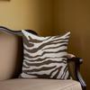 Brown and White Zebra Stripes Square Jacquard Pillow Cover for Sofa Office Waist Cushion Cover Home Decorative Pillowcase