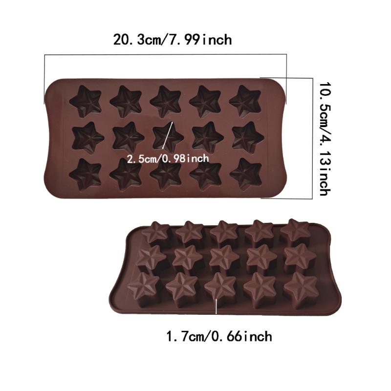 Five-Pointed Star Silicone Chocolate Mold Non-Toxic Reusable Creative Baking Tool for DIY Candy Jelly Cake Decor Home Kitchen Use