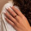 Titanium Steel Multi-Color Zircon Retro December Birthstone Ring