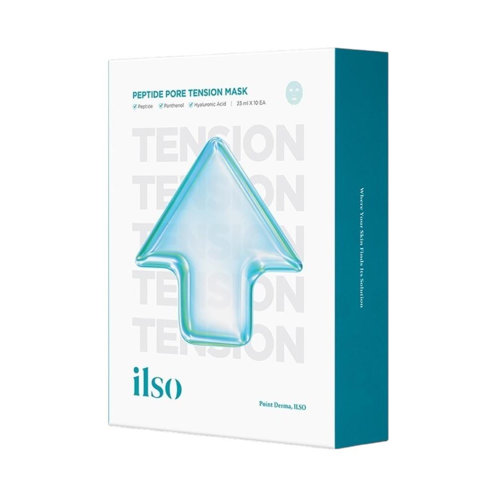 ILSO Peptide Pore Tension Mask Sheet Deep Hydration Skin Elasticity 23ml x 10pcs
