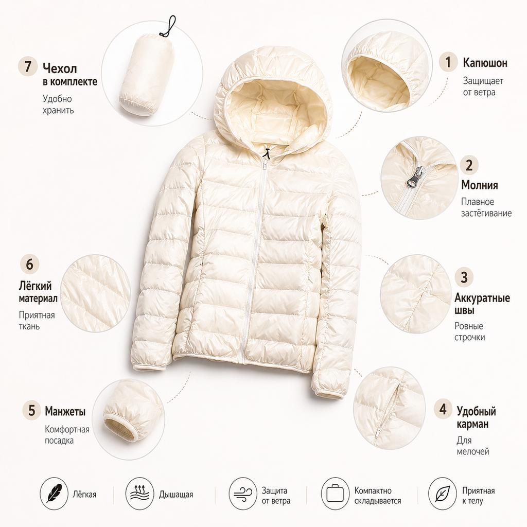 Women Autumn Winter Slim Short Hooded Warm White Duck Down Coat Women Outerwear Ultra-light Plus Size Thin Down Jacket