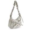 [Barcos Blue] Nylon Gathered Ribbon Handbag, Stylish Sweet and Spicy Mix Design, Women's, Black