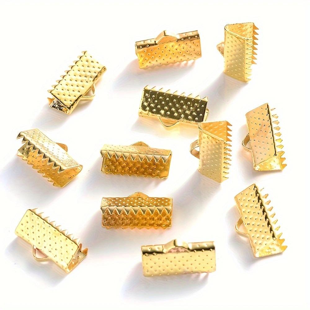 

30 шт./лот ленточный кожаный шнур обжимные наконечники 6 8 10 13 16 20 25 30 35 40 мм резьба конец застежка застежка соединитель для ювелирных изделий 6MM золотой