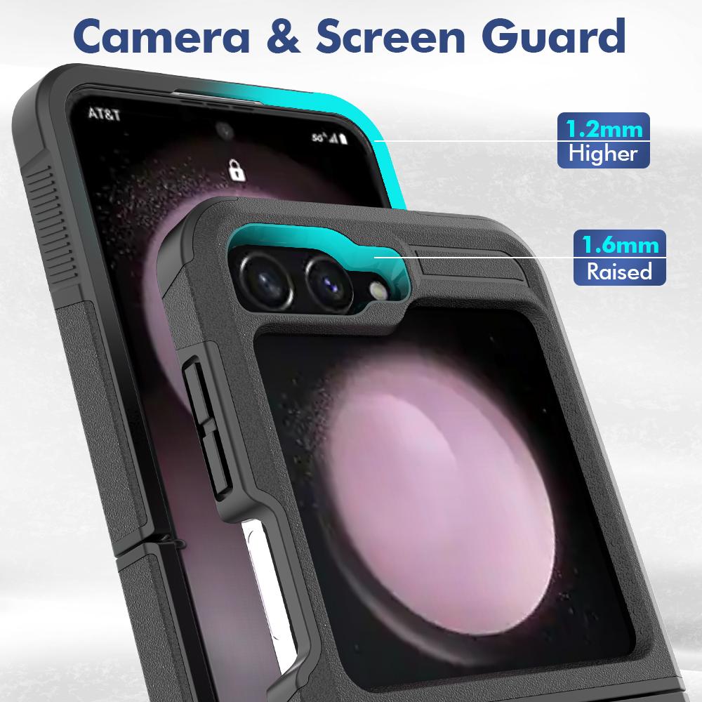 

For Samsung Galaxy Z Flip6 5G/Z Flip5 5G Phone Case 2-in-1 PC+TPU Shockproof Cover Mint Green