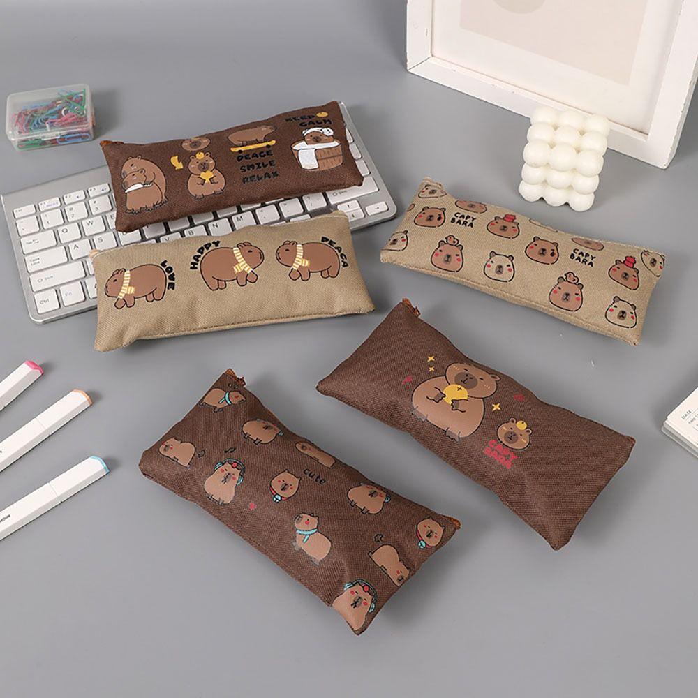 Multi-function Stationery Storage Bag Capybara Pen Bag Cartoon Pen Pouch
