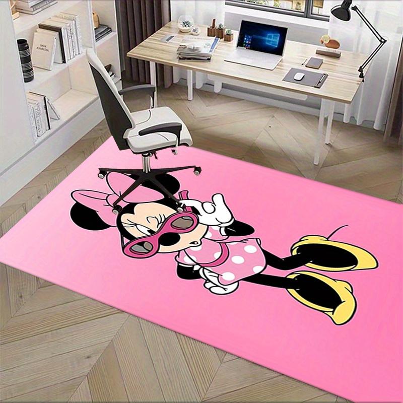 Office Rug Minnie Mouse, Pink Background theme 3D Printed Anti-Slip Rug-Machine Washable for Living Room