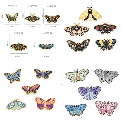 Europäisches & Amerikanisches Schmetterlings-Broschen-Set - Metallabzeichen Insekten-Accessoires