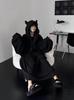 Rayiisuy Pajama Thick Long Little Devil Perfect for Fall and Cold Weather Protection Women's Blanket, Fleece-Lined Loungewear, All-in-One, Sleeves,