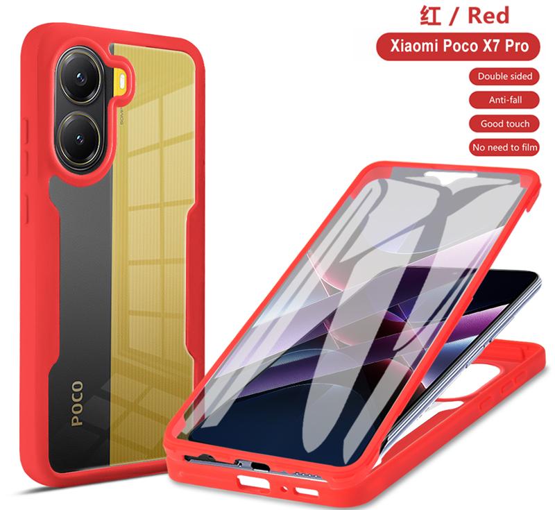

Защитная пленка на весь корпус 360 градусов Прозрачный чехол для Xiaomi Mi POCO X7 Pro / X6 Pro 5G Ударопрочная накладка для телефона For POCO X7 Pro красный