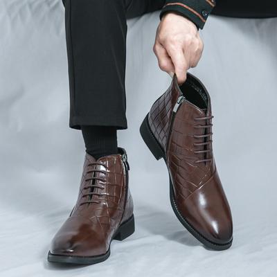 Stivali in pelle nuovi taglia grande moda uomo stivaletti alti Chelsea alla moda con motivo coccodrillo stivali Martin da uomo per abito da lavoro