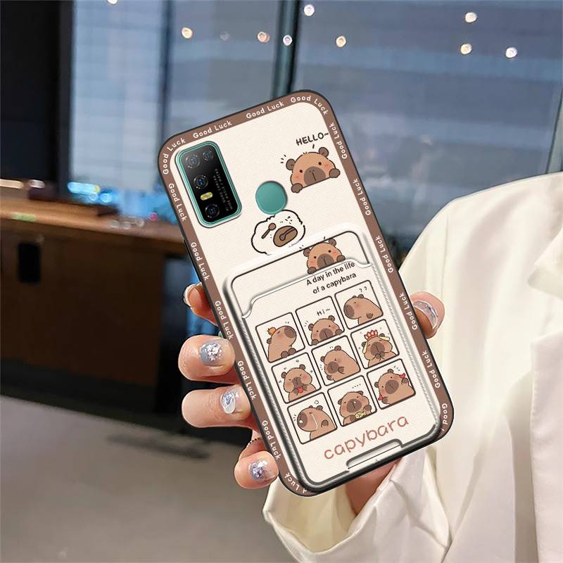 Cover Cartoon Phone Case For Doogee N30 Silicone Card slot Cute Anti-knock Card sleeve Fashion Design Graffiti Soft case