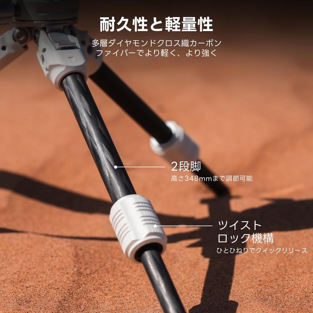 TILTA Tabletop Video Fluid Head with Carbon Fiber Tripod Legs Forest Green 1-Stage (3kg) (TT-VT03-FB-FG)