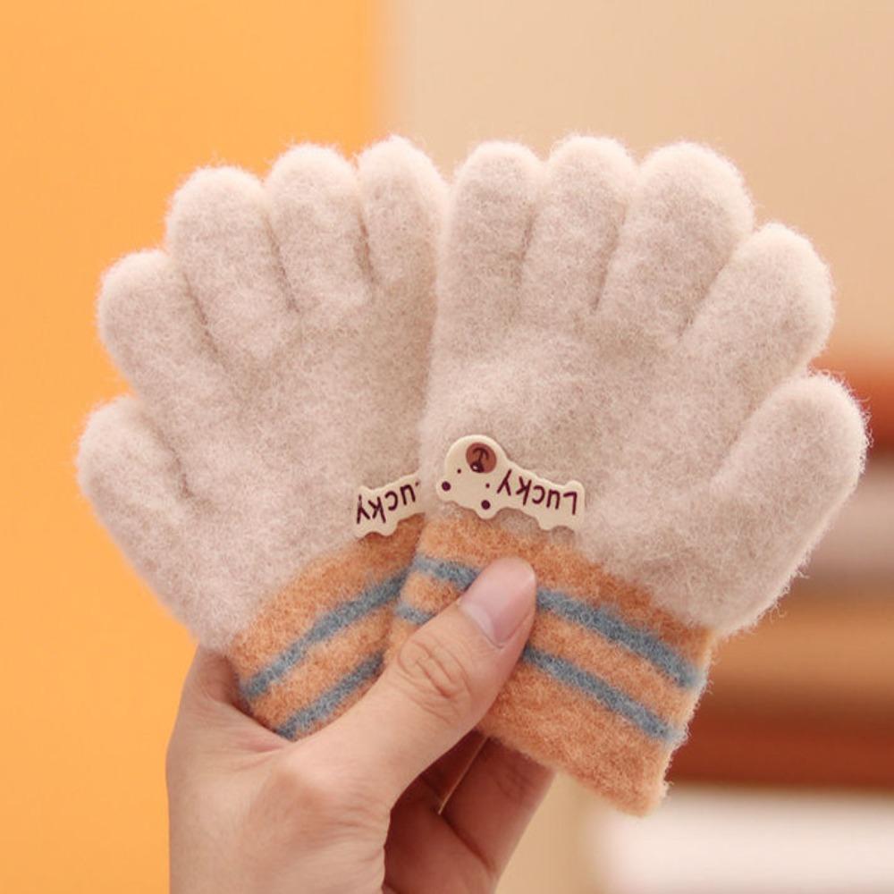 

Теплі дитячі рукавички В язані В язані рукавиці Дитячі рукавички з повними пальцями Для дітей 1-3 років бежевий