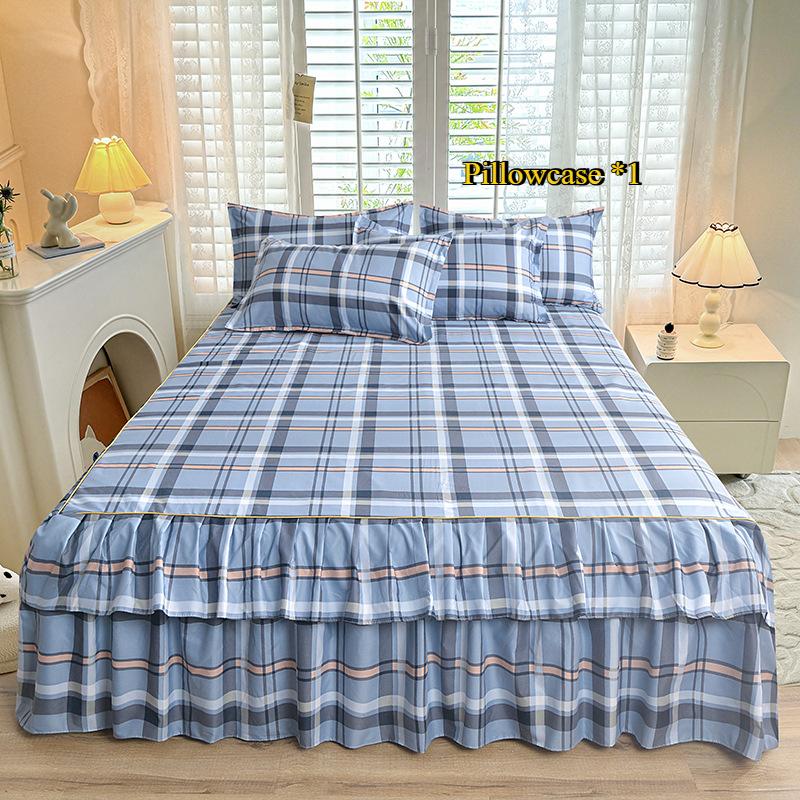 Bedroom Household Single-piece Sanding Bed Skirt Solid Color Skin-friendly Bedspread Bed Cover Bedroom Student Dormitory Sheets