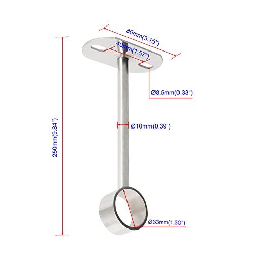 Ohamtes 2-Piece Clothes Rail Mounting Bracket, Shower Curtain Closet Tie Rod Support Frame, Curtain Rod Flange Socket, Handrail Mounting Bracket, 32mm