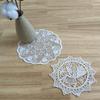 Embroidery Lace Coaster Round Hollow Placemat Mesh Embroidery Tablecloth Dining Table Decoration Mat Round Photo Props