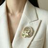 Diamond Flower-Shaped Brooch Unisex Alloy Corsage Brooches Fashionable And Versatile Clothing Backpack Scarf Accessories Brooch