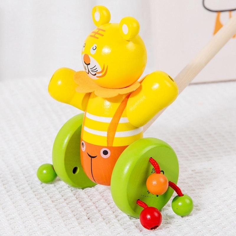 Wooden Pushing Toy For Baby Hand Eye Coordination Toy for Ages 18-36 Months Physical Development Waddling Toy