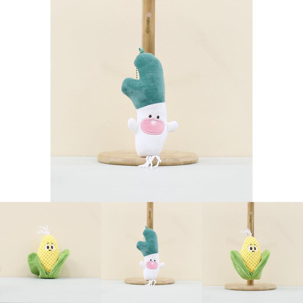 Charming Vegetable Plush Doll Keychain Soft Onion And Corn Hanging Ornament