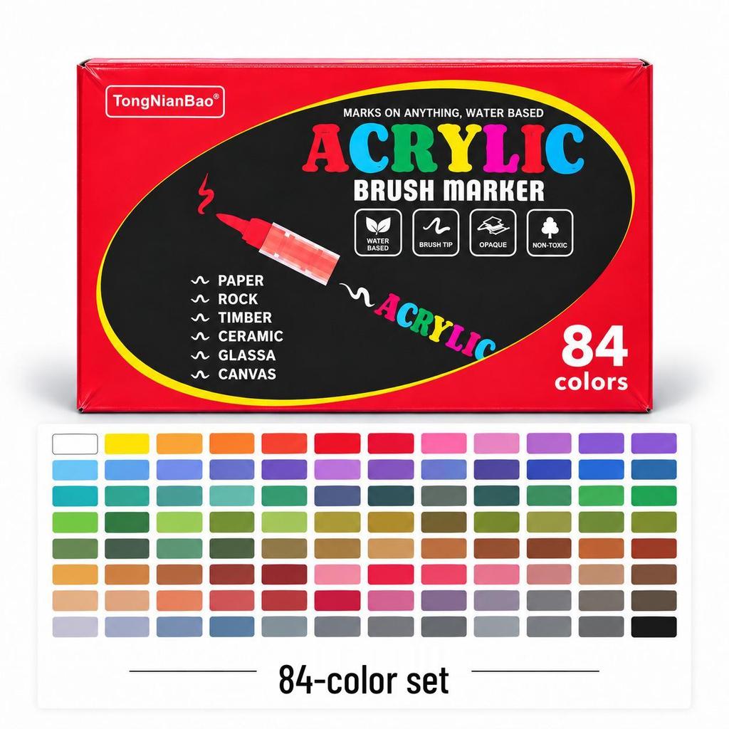 Liquid Acrylic Marker Set with Soft Tips for DIY Art & Professional Watercolor Painting