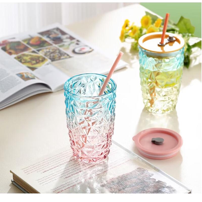 Lovwish Crystal Diamond Glass Straw Cup