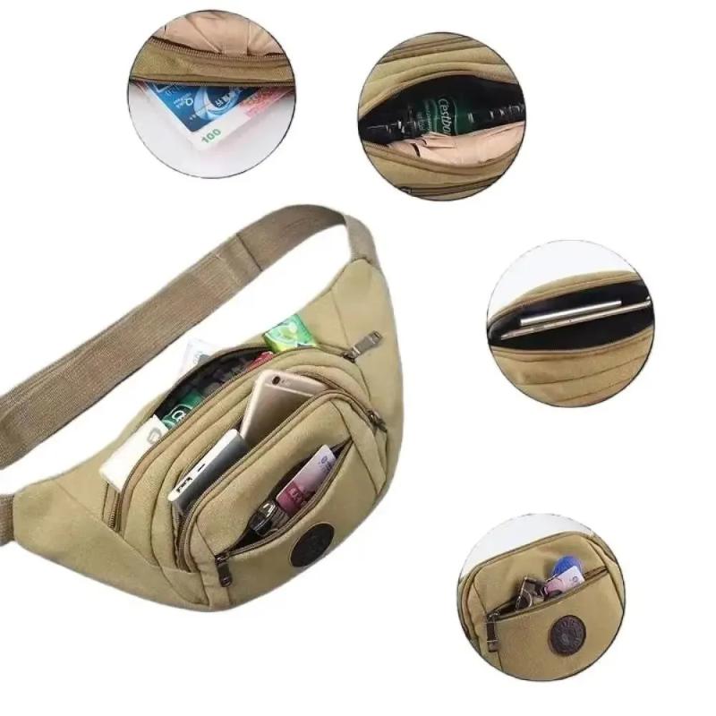 Casual Canvas Waist Bag Waist Bag Mobile Phone Bag Banana Bag Fanny Pack Men
