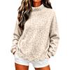 Women's Casual Loose Fit Mock Neck Leopard Print Long Sleeve Sweatshirt for Everyday Wear