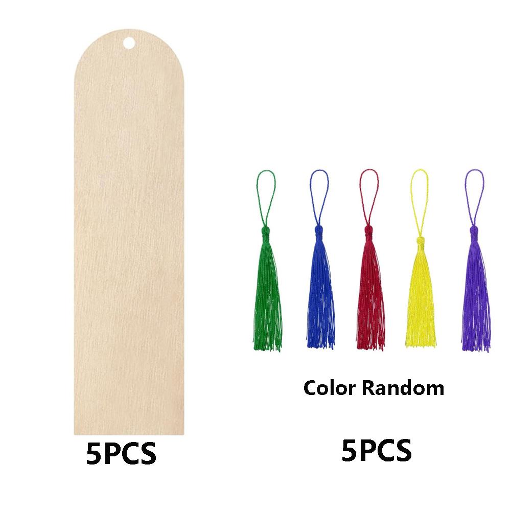 

10/20/40/100Pcs Wooden Blank Bookmarks with Tassels Set DIY Wooden Craft Bookmarks Square Tag Wedding Birthday Party Decor
