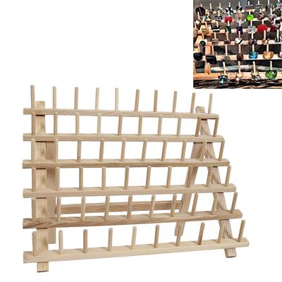 Portafilo in legno 60 bobine Portafilo pieghevole per ricamo cucito trecciatura capelli